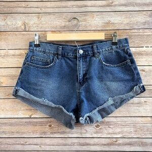 Billabong Shorts Women’s Size 27 Blue One Way Denim Cuffed Cutoff